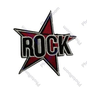 Rock star embroidered patch iron on sew on 3x3” DIY crafts hats shirts gift